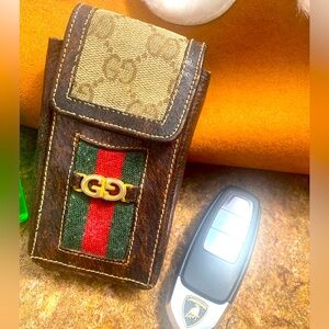 Auth rare GUCCI monogram case card key holder , lighter stash box case